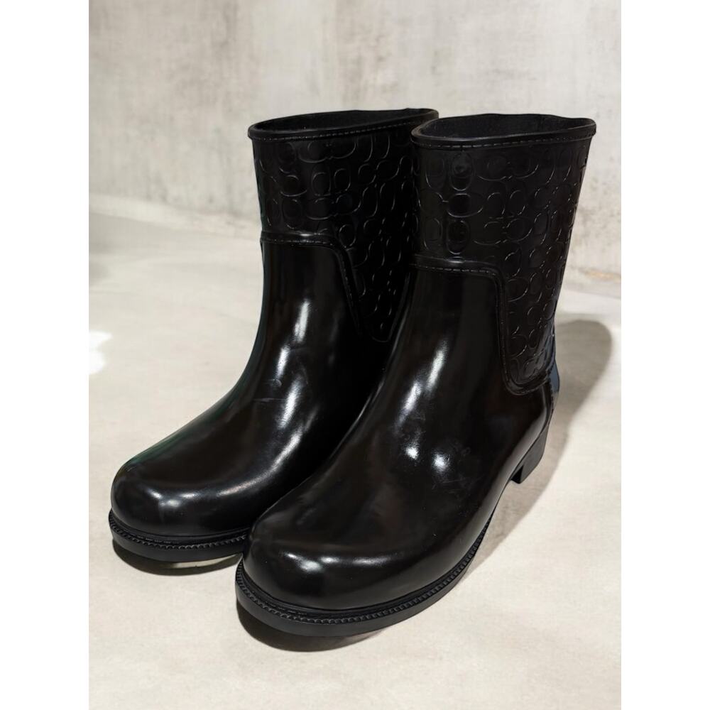 Coach FG1877 Classic Signature Embossed Rain Boot Size 10B - Picture 3 of 10